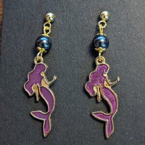 Purple Mermaid Earrings
